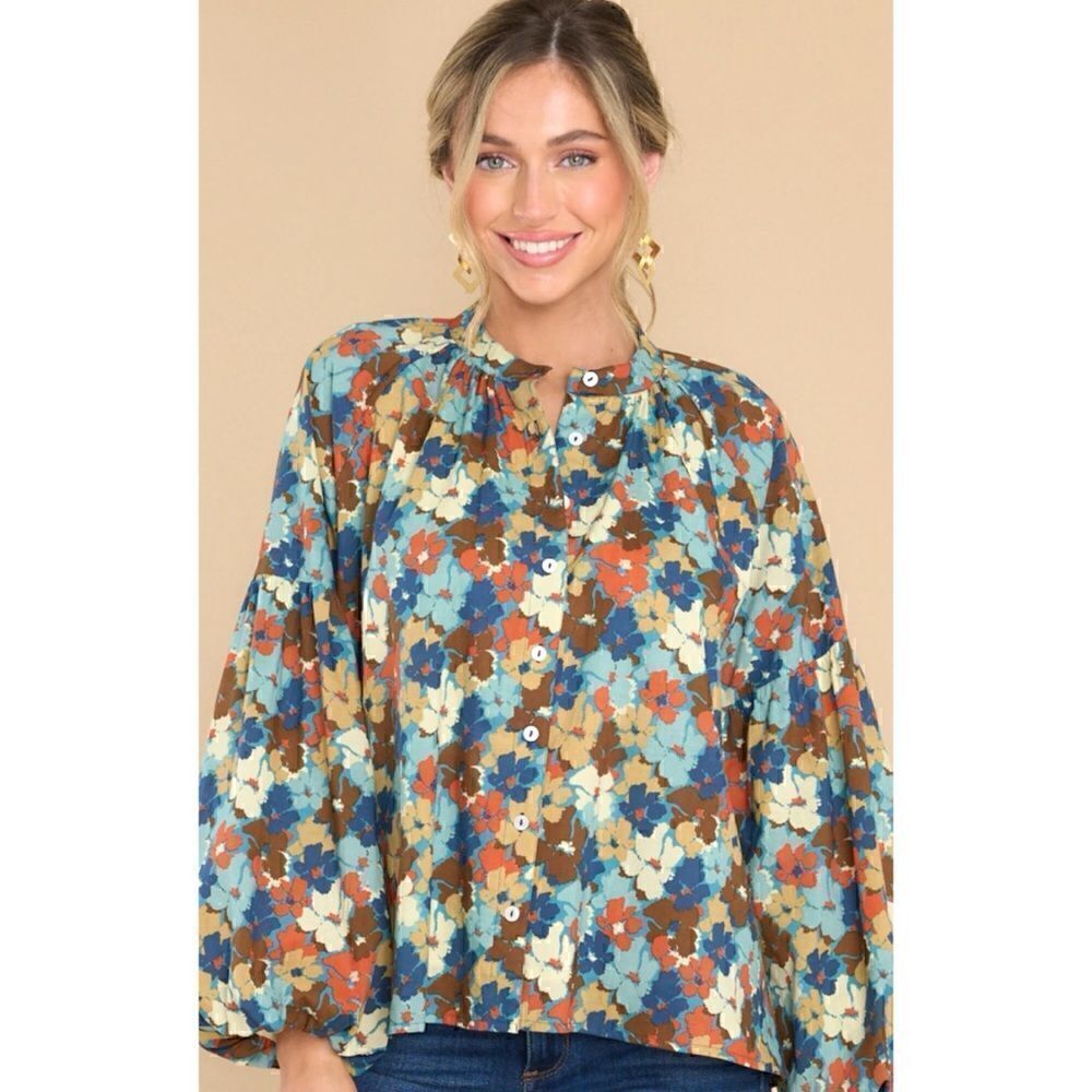 Olivia James Emory Top In Fleur Multi Size L / NWT